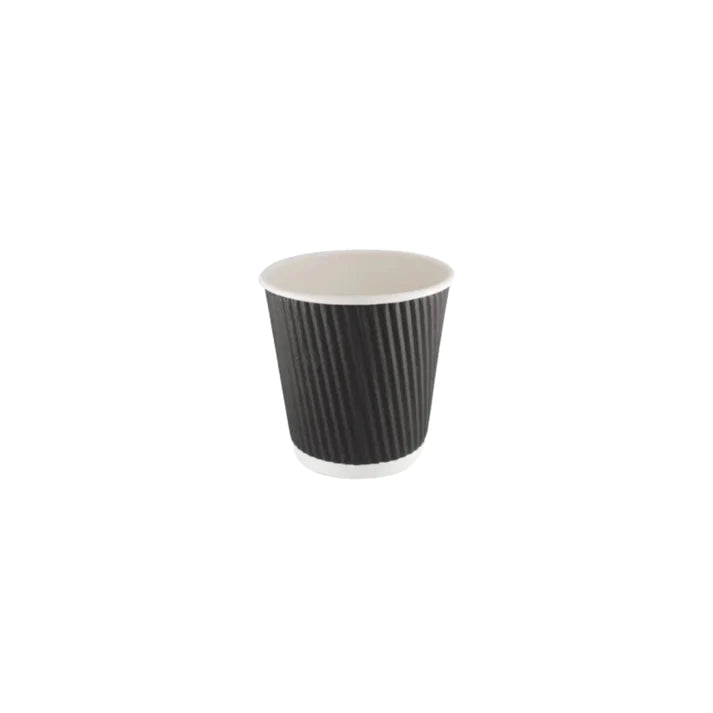 4oz Ripple Black Paper Cup – FreshPack Solutions Ltd