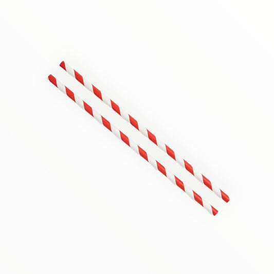Red Stripe Paper Straws